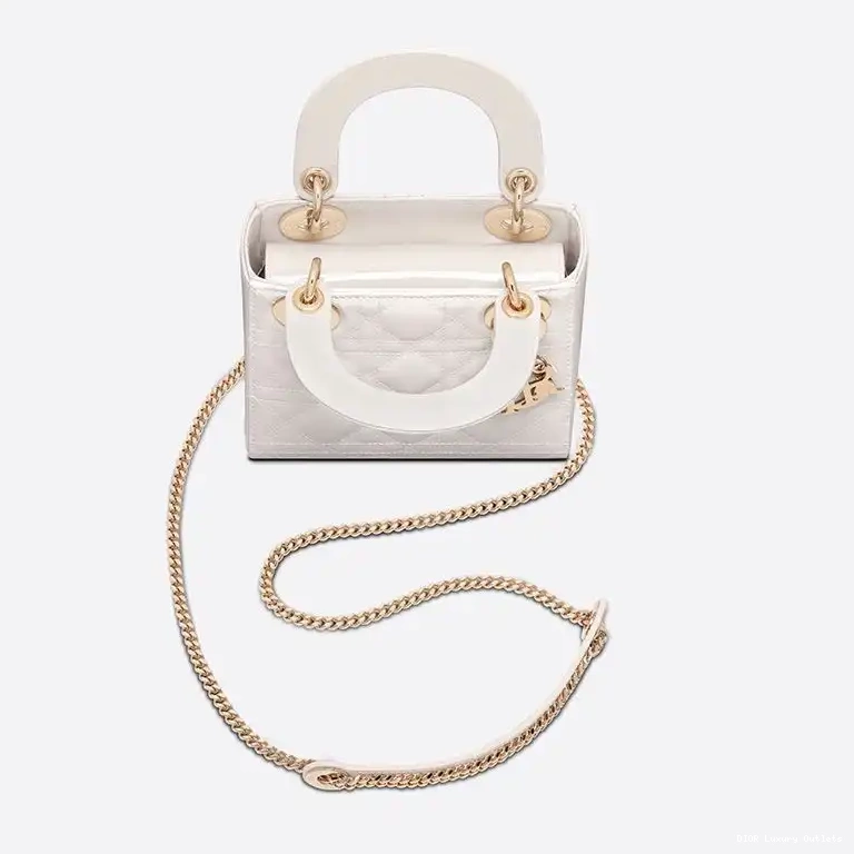 Cheap White Calfskin Lady Patent Cannage Bag Mini Dior 0620 Luxury